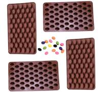 4 moldes para pastillas, 7 x 4 pulgadas, 55 cavidades de silicona, mini granos de café, moldes de chocolate, bandeja para hornear para dulces de trufa y pastillas de chocolate