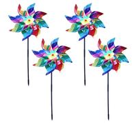 4 molinetes giratorios antipájaros de colores, molinos de viento reflectantes, repelente de pájaros para exteriores, arcoíris para proteger jardines, granjas, patios y huertos.