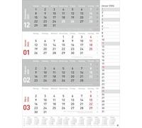 4-Monats-Planer, rot 2026: Praktischer Wandplaner mit Datumsschieber. Büro-Kalender mit Notizspalte und Jahresübersicht. Wandkalender 2026 im Hochformat. 30 x 39 cm.