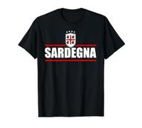 4 Mori Sardinia Love CERDEÑA Regalo Bandera DE LA Isla DE CERDEÑA Camiseta gráfica económica, Hombre, Negro, L