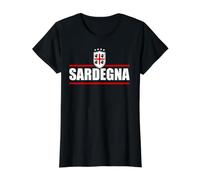 4 Mori Sardinia Love CERDEÑA Regalo Bandera DE LA Isla DE CERDEÑA Camiseta gráfica económica, Mujer, Negro, S