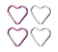4 Mosquetones En Forma De Corazón, Mosquetones De Aleación De Aluminio, Hebillas para Botellas De Agua, Hebillas para Mochila, Llavero, Accesorios para Exteriores