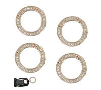4 mosquetones redondos, anillos de metal con brillantes en O, mosquetón, mosquetón, redondo, mosquetón para bolsos, joyas, mosquetón, llavero, mosquetón, hebilla redonda, llavero