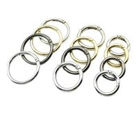 4 mosquetones Redondos con Anilla en O - Llavero con Apertura for Cadenas de Perro, Equipaje y artículos de Cuero.(Silver,25mm)