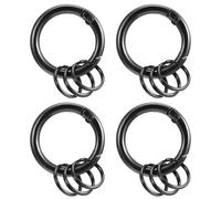 4 mosquetones redondos de 1.3 pulgadas, mini mosquetones con 12 llaveros de resorte pequeño, clip de llavero para llaves de coche, camping, pesca, escalada, senderismo, monedero, repuesto
