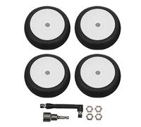 4 neumáticos y ruedas RC con hexágono de 17 mm, repuesto para coche todoterreno RC 1/8, neumáticos de goma de alto agarre en llantas de plástico duraderas para los ejes delantero y (Blanca)