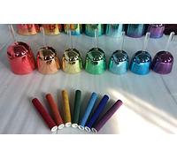 4ª Octave Crystal Singing Handle tazón chakra color Set (8 piezas) nota musical CDEFGABC5, tamaño: 5.0-6.5 pulgadas estándar 440 o 432HZ