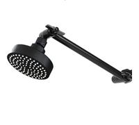 4" Overhead Shower Head High Pressure ABS Ceiling Shower W/Adjustable Bracket For Bathroom & Home Use(Black 2pcs)
