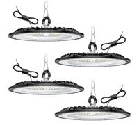 4 Pack 100W UFO LED Lámpara de Alta Bahía, 15000LM Focos Led Interior Techo, 6000K Blanco Frío Iluminación de Almacén, IP65 Impermeable Lampara Industrial Para Patio, Garaje, Fábrica, Taller