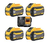 4-Pack 12Ah 20V-60V Batería De Repuesto para Herramientas Eléctricas Inalámbricas Compatible con Dewalt DCB606/DCB609/DCB612(Incluye 1 Cargador)