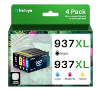 4 Pack 973XL 937e Cartuchos 937xl con Chip compatibles con HP 937 EvoMore 937E 937XL para HP OfficeJet 9110b 9130b 9120b 9117b Cartuchos de Impresora (Negro Magenta Amarillo Cian,con Chip)