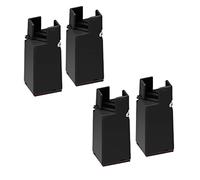4 Pack Adjustable Desk Riser Blocks with Screw Clamp,Chair Risers for Right Angle Chair for Bed Furniture Sofa Tables and Chair,Adjustable Leg Width Heightened Coffee Table Foot Pad (Raise 10cm,Black
