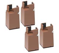 4 Pack Adjustable Desk Riser Blocks with Screw Clamp,Chair Risers for Right Angle Chair for Bed Furniture Sofa Tables and Chair,Adjustable Leg Width Heightened Coffee Table Foot Pad (Raise 10cm,Brown