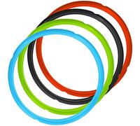 4 Pack Anillos de Sellado de Silicona para Pressure cooker, FineGood 4 Colores 5 / 6qt Tamaño Accesorio Dulce y Salado Edición para la olla de Presión - Verde Azul Rojo Negro