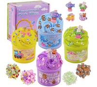 4 Pack Butter Slime, Super Soft & Non-Sticky Amusement Park Slime Kit for Girls & Boys, Slime Party Favors for Kids, Textures Sensory Toys Birthday Easter Hallowmas Christmas Girls Gifts & Boys Gifts