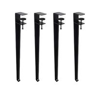 4 Pack Clamp-on Furniture Legs,F-Shaped Table Leg Furniture Coffee Table Bar Legs for DIY Console,No Punching Design to Protect The Desktop,with Floor Protectors,Black,40cm(16in)