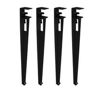 4 Pack Clamp-on Furniture Legs,F-Shaped Table Leg Furniture Coffee Table Bar Legs for DIY Console,No Punching Design to Protect The Desktop,with Floor Protectors,Black,71cm(28in)