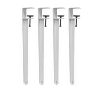 4 Pack Clamp-on Furniture Legs,F-Shaped Table Leg Furniture Coffee Table Bar Legs for DIY Console,No Punching Design to Protect The Desktop,with Floor Protectors,White,40cm(16in)