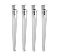4 Pack Clamp-on Furniture Legs,F-Shaped Table Leg Furniture Coffee Table Bar Legs for DIY Console,No Punching Design to Protect The Desktop,with Floor Protectors,White,71cm(28in)