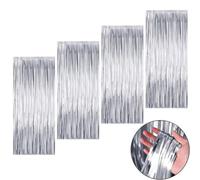 4 Pack Cortinas de papel de aluminio,Cortinas de espumillón metálico,1m x 2m Tinsel Brillo Cortina,Cortina de Flecos de Papel para decoración de cumpleaños, Bodas, Fiestas, Halloween, Navidad