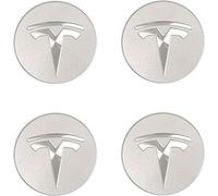 4 Pack de Pegatinas para Tapa de Rueda para Tesla Model 3 X S 56mm, Pegatina para Tapa de Llanta de Neumático, Tapacubos, Pegatina de Insignia,F