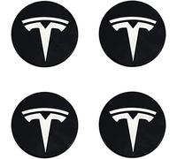 4 Pack de Pegatinas para Tapa de Rueda para Tesla Model 3 X S, Pegatina para Tapa de Llanta de Neumático, Tapacubos, Pegatina de Insignia,Silver