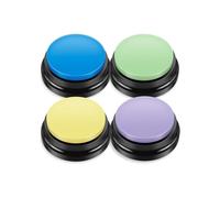 4-Pack Dog Communication Buttons, Talk Button, Portable Buzzer for Pet Training, Recordable Talk Button, Games