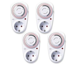 4-Pack ELRO TI1500 Temporizador mecánico | Compacto | Tiempo de conmutación de 15 Minutos | hasta 3600W | Interior