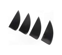 4-Pack Fiberglass Fin Set with Hardware for Kiteboards and Surfboards - Universal Fit - High Performance - Black Finish