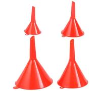 4 Pack Funnel Set, Oil Funnel For Car, Funnels For Filling Bottles Or Containers, Design For Kitchen/Laboratory/Garage/Car, Flexible Reusable(Red)