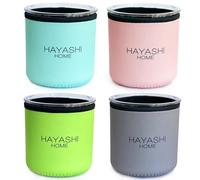 4 Pack Ice Cream Neoprene Sleeve 16oz Compatible with Ninja Creami Pints Containers NC299, NC300, NC301 - HAYASHI home