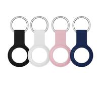 4 Pack Key Chain Compatibles con Airtag Localizadores,Carcasa de Silicona Suave y Flexible,Peso Ligero,Resistencia a ArañAzos y CaíDas,Compatible with Apple Air Tag, Holder for Keys, Dog,Cat, Bags