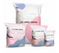 4 Pack Life Space Creator Storage Bags, Reusable Vacuum Storage Bags with Hand Pump, Large Space Saver Bags for Bedding Clothes and Travel (4pcs,19.69 × 27.56 × 12.60 in)