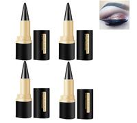 4 Pack Long Wear Gel Eyeliner, Natural Black Eyeliner Cream, Waterproof Smudge Proof Gel Eye Liner Pencil, Long Lasting Eye Liner Makeup Tool for Womens and Girls