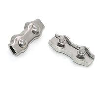 4-Pack M3/4/5/6/8 cuerda de alambre de acero inoxidable Clip Cable Abrazadera de doble hebilla Cable conector