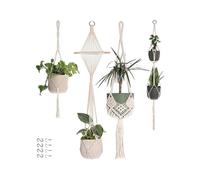 4-Pack Macrame Plant Hanger - Hanging Planter Indoor Outdoor - Hanging Plant Holder - Decorative Bohemian Plant Hangers