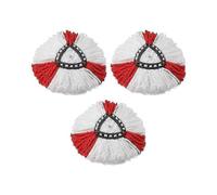 (4 Pack) Mop Heads Compatible with Vileda 2 In 1 Turbo Mop, Replacement Head, Microfiber, Red, White