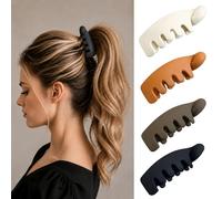 4 Pack Non Slip Banana Hair Clips for Women,Mini Non Slip Banana Hair Clip Set, Tortoise Shell Hair Accessories for Ponytails, Fine Hair, Curly Hair and Everyday Styling (Color-05)