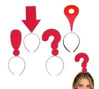 4-Pack Novelty Symbol Headbands -, Question Mark, Exclamation | Set of 4 Unique Symbol Headbands, 5.31x12.79 Inch Size, Lightweight Felt & Polystyrene, Flexible Non-Slip Fit
