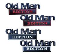 4-Pack Old Man Edition Car Emblem, Old Man Edition 3D Emblem Sticker Badge, Funny Decals for Car, 3D Metal Nameplate Decal Side Rear Tailgate Bumper Sticker (#2)