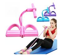 4 Pack Resistance Bands Set, Elastic Pull Ropes for Home Gym, Portable Exercise Bands for Rower Machine, Belly Band for Yoga & Fitness, Heavy Duty Sport Training Equipment for Strength Workout(A-Pink)