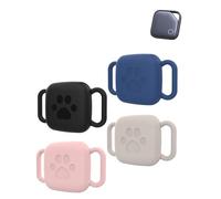 4 Pack Silikonhülle Compatible con UGREEN FineTrack Anti-Lost GPS Pet Tracker, daunke Wasserdicht &waschbar,passend für Hund/Katze Kragen tragbares Locator Zubehör,(Schwarz,Blau,Pink,Starlight)
