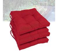 4 Pack Square Seat Cushion Chair Pads for Kitchen Dining Chairs, Kitchen Chair Pads with Ties,Soft Comfort Velvet Chair Mat Pillow Cushions with Ties for Office Desk Living Room Tatami (Color : A2)