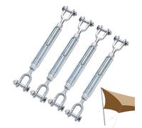 4 Pack Stainless Steel Turnbuckle Tensioner - Carbon Steel 28x8x5cm 690g Adjustable - Heavy Duty Cable Wire Rope Gripper For Clothesline Shade Sail - M6 1/4 Inch