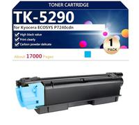 (4 Pack) TK-5290 Cartucho de Tóner de Alto Rendimiento para Kyocera ECOSYS P7240cdn Impresoras, 17000 Páginas,Cyan-1 Pack