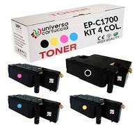 4-Pack Tóner Compatible con Epson AcuLaser C1700, C1750N, C1750W, CX17, CX17NF, CX17WF