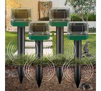 4 Pack Ultrasonic Pet Repellants Ip65 Mole Repellent Solar Ultrasonic Garden Solar Repellent Anti Mouse Anti Animal