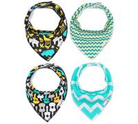 4-Pack Unisex Bebé Niños Bandana Drool baberos Con Broches de presión suave algodón orgánico Regalo Único de ducha Set super absorbente para la dentición alimentación moda ajustable