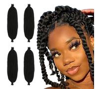 4 Packs 12 Inch Afro Kinky Curly Braiding Bulk Hair,Extensiones de Cabello,Trenzas Africanas Extensiones,Synthetic Hair Cuban Twist Hair Soft Locs Micro Spring Twist For Dreadlocks Loc Repair