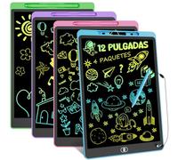4 Packs Tableta Escritura LCD Color, Electight 12 Pulgadas Tablet Escritura Pantalla Colorido Infantil, Juguetes Educativo Niños con Borrable y Bloqueo Función, Azul+Ros Morado+Verde